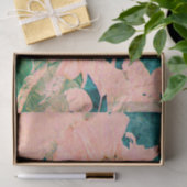 ジャイアントサンフラワーヴィンテージピンクグリーンアートデコップページ 薄葉紙 (ギフト)