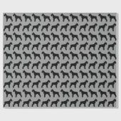 ジャイアントシュナウザーのシルエット模様ドッグラバー ラッピングペーパー (フラット)