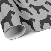 ジャイアントシュナウザーのシルエット模様ドッグラバー ラッピングペーパー (ロールコーナー)