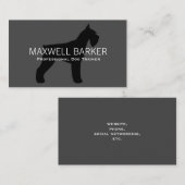 ジャイアントシュナウザーシルエットブラックオングレー 名刺 (正面/裏面)