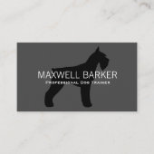 ジャイアントシュナウザーシルエットブラックオングレー 名刺 (正面)