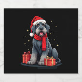 ジャイアントシュナウザードッグクリスマスパーティーホリデーサン スパークリングワインラベル (シングルラベル)