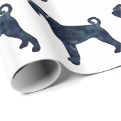 ジャイアントシュナウザードッグブラックウォーター色シルエット ラッピングペーパー (ロールコーナー)