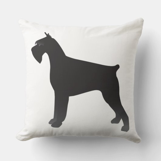 ジャイアントシュナウザードッグブリードシルエットイラストレーション クッション (正面)