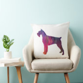 ジャイアントシュナウザー幾何学模様シルエット クッション (椅子)