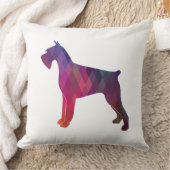 ジャイアントシュナウザー幾何学模様シルエット クッション (ブランケット)