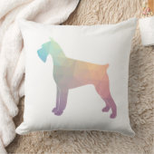 ジャイアントシュナウザー幾何学模様シルエット クッション (ブランケット)