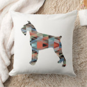 ジャイアントシュナウザー幾何学模様シルエット クッション (ブランケット)