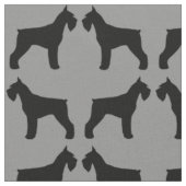 ジャイアントシュナウザー犬のシルエット柄 ファブリック (クローズアップ)