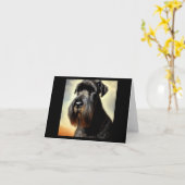 ジャイアントシュナウザー犬 カード (黄色い花)