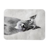 ジャイアントシュナウザー絵画 - 犬のイラストアート マグネット (横)