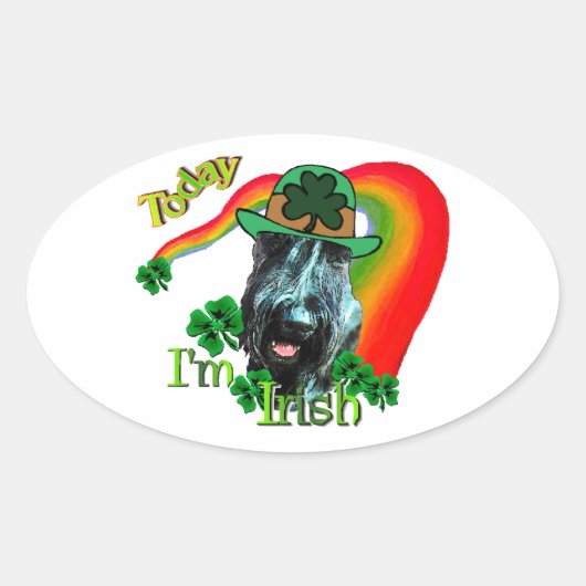 ジャイアントシュナウザーSt patricks day 楕円形シール (正面)