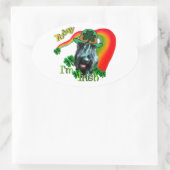 ジャイアントシュナウザーSt patricks day 楕円形シール (バッグ)