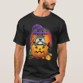 ジャイアントシュナウツァーウィッチパンプキンハロウィーンドッグ恋人 Tシャツ (正面)