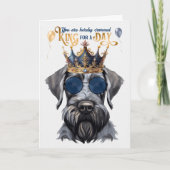 ジャイアントシュナウツァーキングフォー・ア・デイおもしろい誕生日 カード (正面)