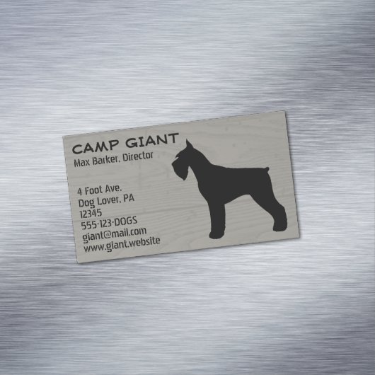 ジャイアントシュナウツァーシルエット |ウッドフェイクスタイル マグネット名刺 (インサイチュ)