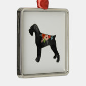 ジャイアントシュナウツァードッグNCボーホフローラシルエット メタルオーナメント (右)
