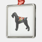 ジャイアントシュナウツァードッグNCボーホフローラシルエット メタルオーナメント (左)