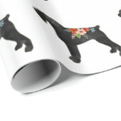 ジャイアントシュナウツァードッグNCボーホフローラシルエット ラッピングペーパー (ロールコーナー)