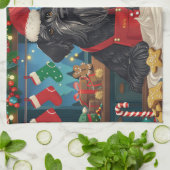 ジャイアントシュナウツァーホリデーベーキング:フェスティバルクリスマス キッチンタオル (折り畳み)