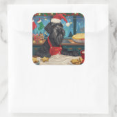 ジャイアントシュナウツァーホリデーベーキング:フェスティバルクリスマス スクエアシール (バッグ)