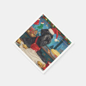 ジャイアントシュナウツァーホリデーベーキング:フェスティバルクリスマス スタンダードカクテルナプキン (角)