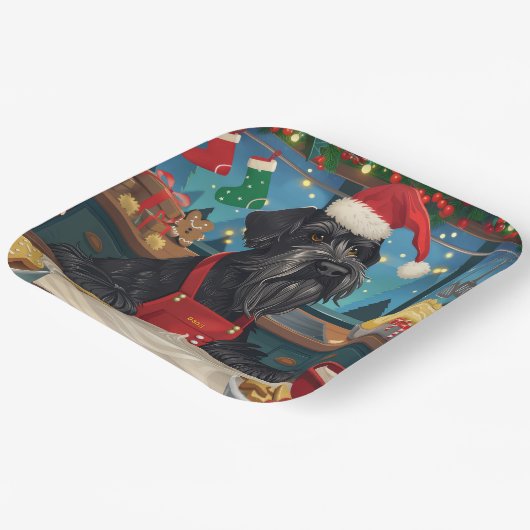 ジャイアントシュナウツァーホリデーベーキング:フェスティバルクリスマス ペーパープレート (傾斜あり)