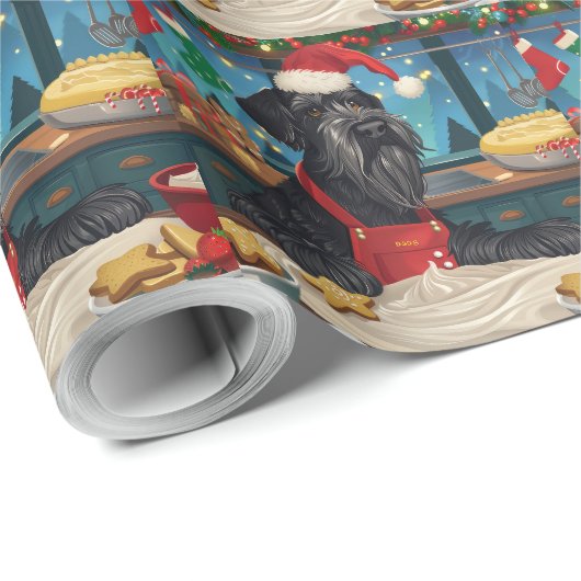 ジャイアントシュナウツァーホリデーベーキング:フェスティバルクリスマス ラッピングペーパー (ロールコーナー)