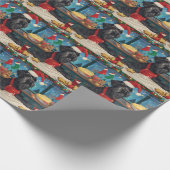 ジャイアントシュナウツァーホリデーベーキング:フェスティバルクリスマス ラッピングペーパー (角)