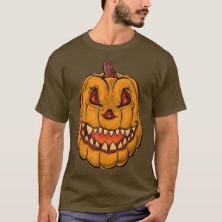 ジャイアントジャックオランタンパンプキ怒ン顔 Tシャツ