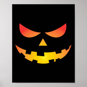 ジャイアントジャックオランタン顔ハロウィンカボチャおもしろい ポスター