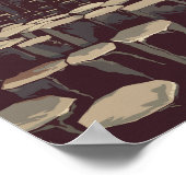 ジャイアントズコーズウェイアイルランドイラストレーショントラベルアート ポスター (角)