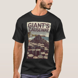 ジャイアントズコーズウェイアイルランドイラストレーショントラベルアート Tシャツ