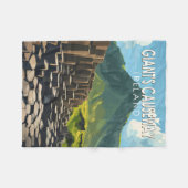 ジャイアントズコーズウェイトラベルアートヴィンテージ フリースブランケット (正面(横))