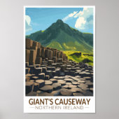 ジャイアントズコーズウェイ北アイルランドイラストレーション ポスター (正面)