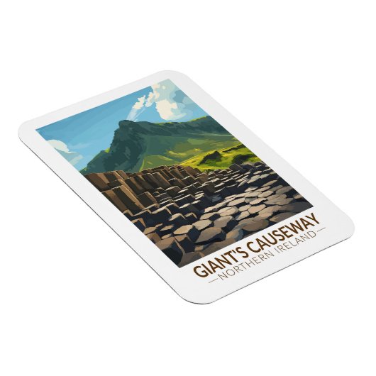 ジャイアントズコーズウェイ北アイルランドイラストレーション マグネット (右側)