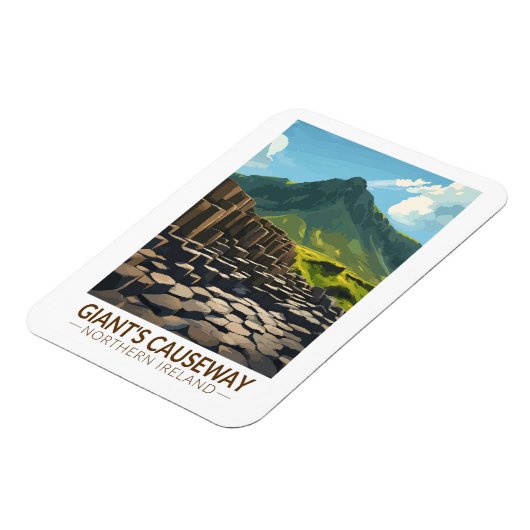 ジャイアントズコーズウェイ北アイルランドイラストレーション マグネット (左側)
