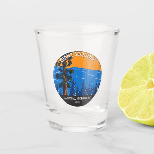 ジャイアントセコイア国立記念碑カリフォルニアヴィンテージ ショットグラス (正面)