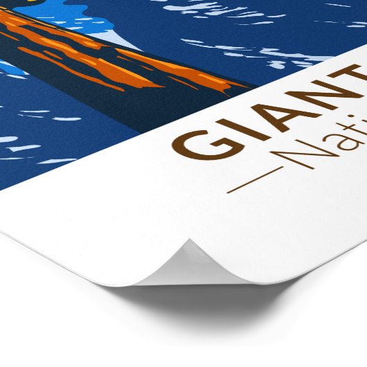 ジャイアントセコイア国立記念碑カリフォルニアヴィンテージ ポスター (角)