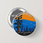 ジャイアントセコイア国立記念碑カリフォルニアヴィンテージ 缶バッジ (正面&裏面)