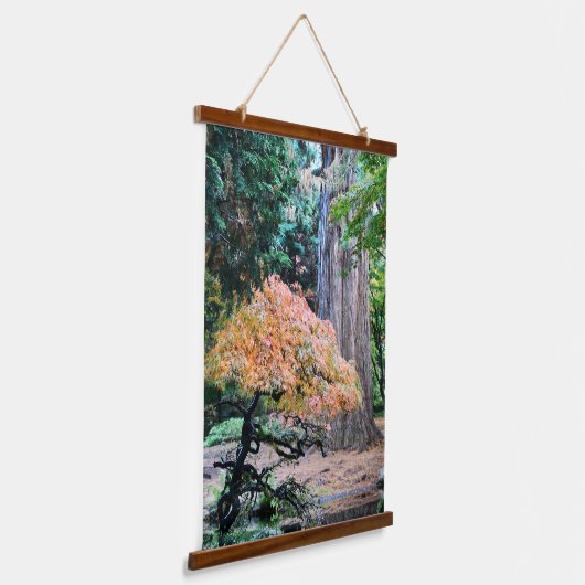 ジャイアントセコイア日本のとカエデ植物学 吊り下げ型タペストリー (傾斜あり)