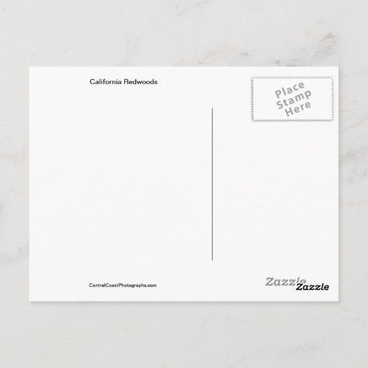 ジャイアントセコイア – カリフォルニアレッドウッズ葉書 ポストカード (裏面)
