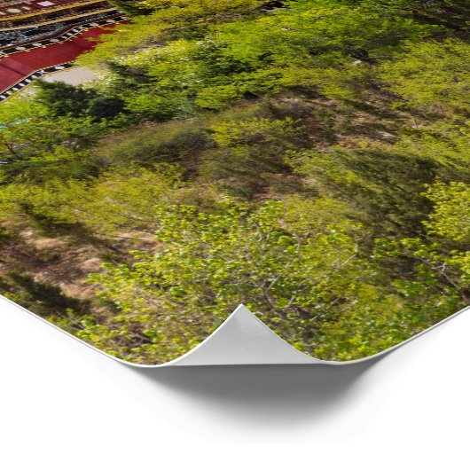 ジャイアントチベット祈りの言葉ホイールでシャングリラ – 雲南 ポスター (角)