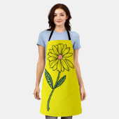 ジャイアントデイジーオンイエローエプロン エプロン (着用した状態)
