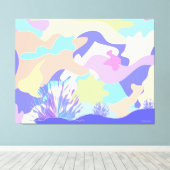 ジャイアントハッピーバースデー抽象芸術モダンアート キャンバスプリント (インサイチュ (ウッドフロア))