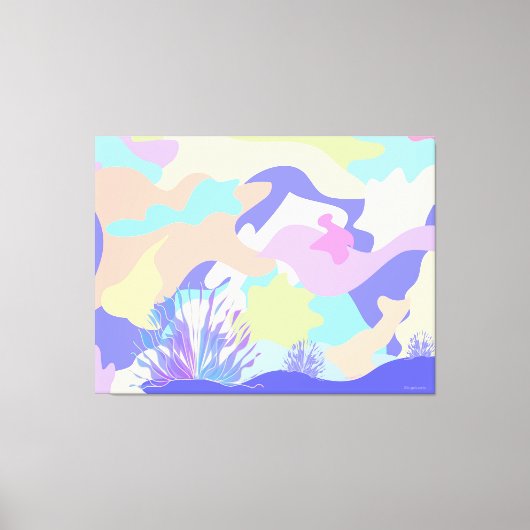 ジャイアントハッピーバースデー抽象芸術モダンアート キャンバスプリント (正面)