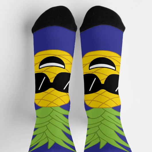 ジャイアントパイナップルおもしろいハワイアンルアウ（ハワイ式宴会） ソックス (上部)