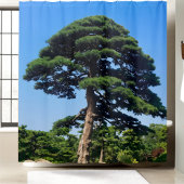 ジャイアントパインツリーグリーンフォレスト自然バスルーム シャワーカーテン
