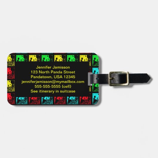 ジャイアントパポップ・アートのンダスアートカラフルパーソナライズされたバッグ ラゲッジタグ (正面横)