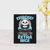 ジャイアントパンダおもしろいジムトレーニングことわざフードフィットネス カード (黄色い花)